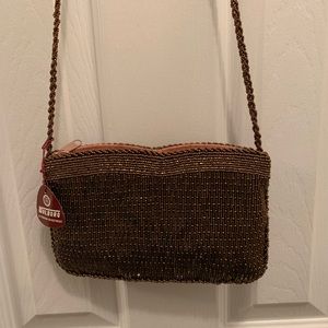 VINTAGE evening bag, bronze